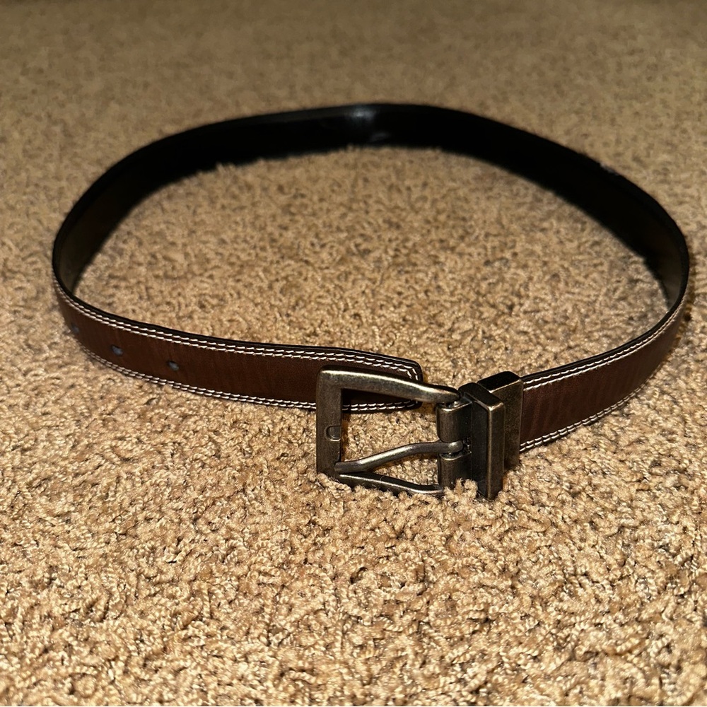 Boys large reversible belt black/brown